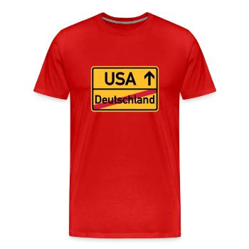 USA - Männer Premium Bio T-Shirt - Rot - Vorne - Damien (186cm)