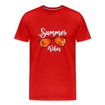 Ambiance estivale - T-shirt bio Premium Homme - rouge - Devant - Damien (186cm)