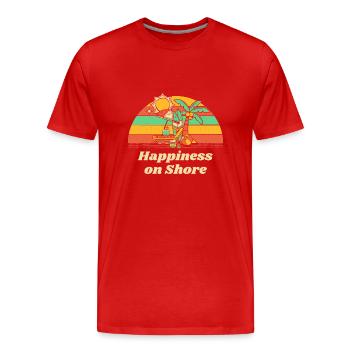 Bonheur sur shore Beach Citation motivationnelle Océan - T-shirt bio Premium Homme - rouge - Devant - Damien (186cm)