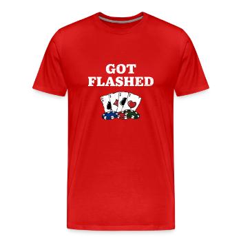 Got Flashed Card Games Casino Card Player - T-shirt bio Premium Homme - rouge - Devant - Damien (186cm)