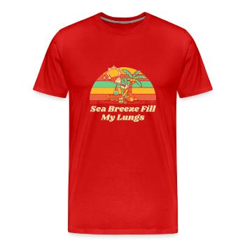 Sea Breeze Fill My Lungs Beach Fitness Ocean - Männer Premium Bio T-Shirt - Rot - Vorne - Damien (186cm)