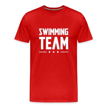 Équipe de natation - T-shirt bio Premium Homme - rouge - Devant - Damien (186cm)