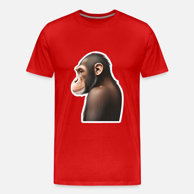 Schimpanse - Männer Premium Bio T-Shirt - Rot