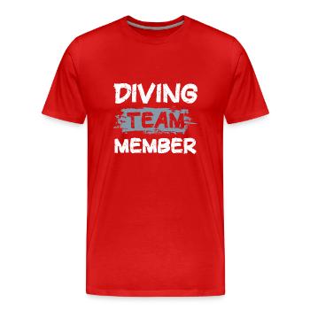 Diving Team - Männer Premium Bio T-Shirt - Rot - Vorne - Damien (186cm)