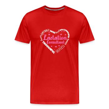 Consultante en lactation IBCLC - T-shirt bio Premium Homme - rouge - Devant - Damien (186cm)