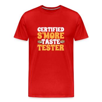 S'more Campfire Marshmallow Camping - T-shirt bio Premium Homme - rouge - Devant - Damien (186cm)