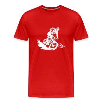 Vélo de montagne Sports Vélo de montagne - T-shirt bio Premium Homme - rouge - Devant - Damien (186cm)