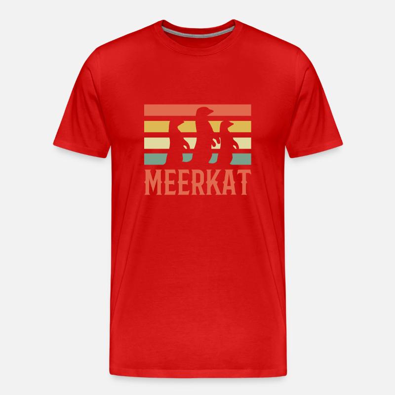 Erdmännchen - Männer Premium Bio T-Shirt - Rot