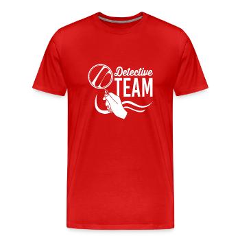 Détective - T-shirt bio Premium Homme - rouge - Devant - Damien (186cm)