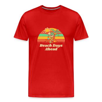 Beach Days Ahead Summer Vacation Tropical Trip - Männer Premium Bio T-Shirt - Rot - Vorne - Damien (186cm)