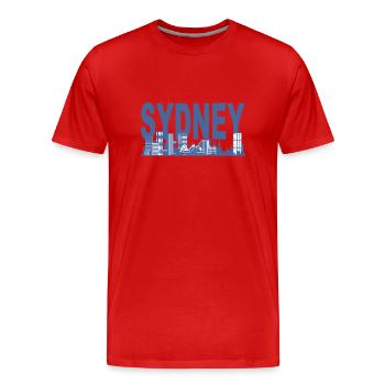 Horizon de Sydney - T-shirt bio Premium Homme - rouge - Devant - Damien (186cm)