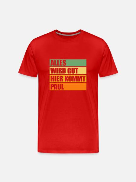 Paul - Männer Premium Bio T-Shirt - Rot