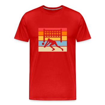 Volleyball Joueur de volleyball Rétro Volleyball - T-shirt bio Premium Homme - rouge - Devant - Damien (186cm)
