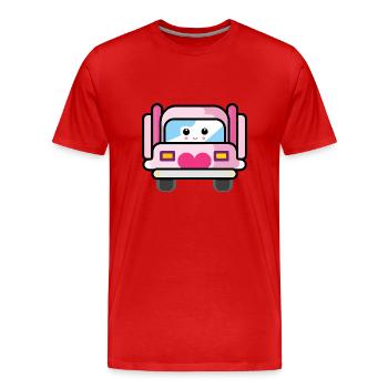 truck lkw busfahrer fernfahrer frauen design - Männer Premium Bio T-Shirt - Rot - Vorne - Damien (186cm)