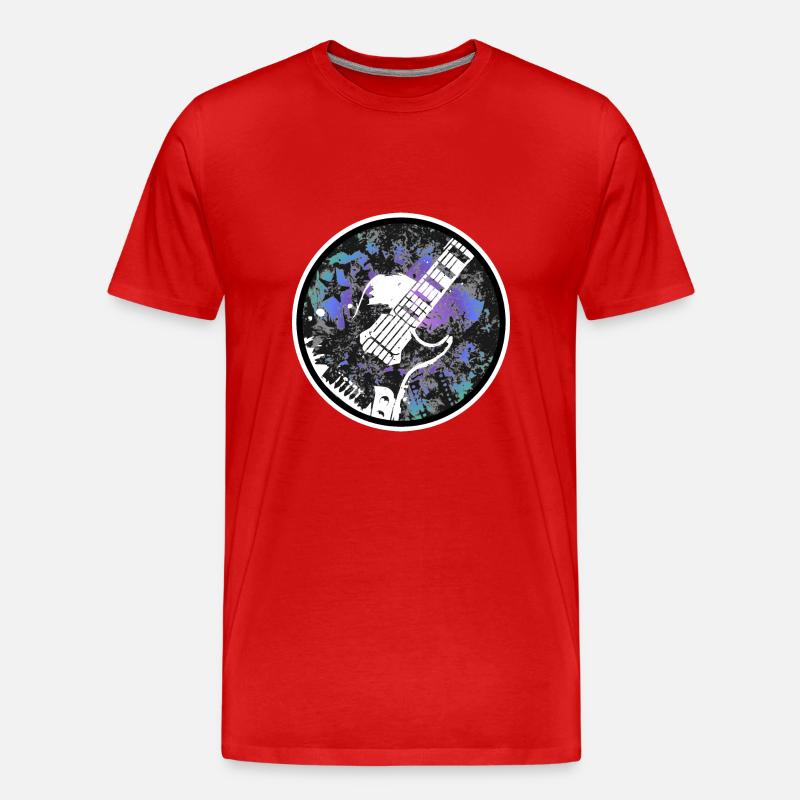 Gitarre - Männer Premium Bio T-Shirt - Rot