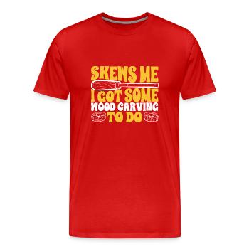 Charpentier sculpteur sur bois - T-shirt bio Premium Homme - rouge - Devant - Damien (186cm)