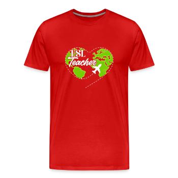 Lehrkraft Englisch Zweitsprache Fremdsprache - Männer Premium Bio T-Shirt - Rot - Vorne - Damien (186cm)