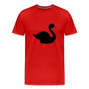 Schwan - Männer Premium Bio T-Shirt - Rot - Vorne - Damien (186cm)