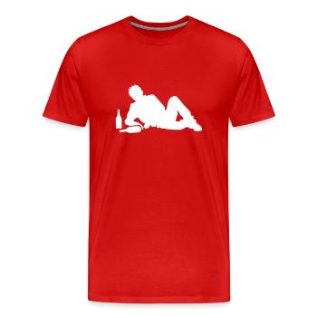 Drunk Drunk Man Boozing - Men's Premium Organic T-Shirt - red - Front - Damien (186cm)
