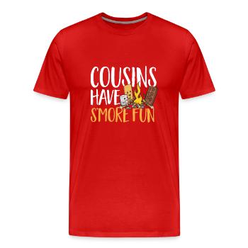 S'more Campfire Marshmallow Camping - T-shirt bio Premium Homme - rouge - Devant - Damien (186cm)