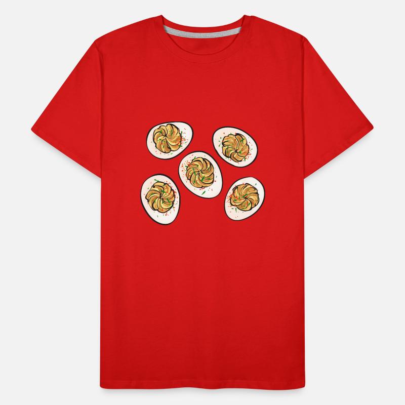 Gefüllte Eier Deviled Eggs Männer Premium Bio T-Shirt