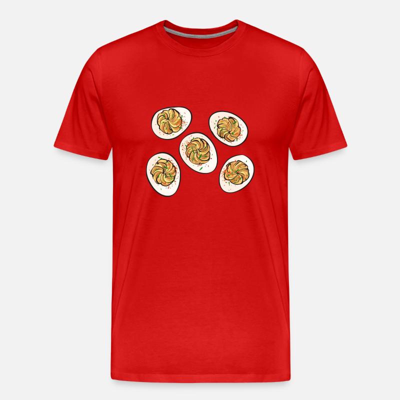 Stuffed Eggs Deviled Eggs - Men's Premium Organic T-Shirt - red