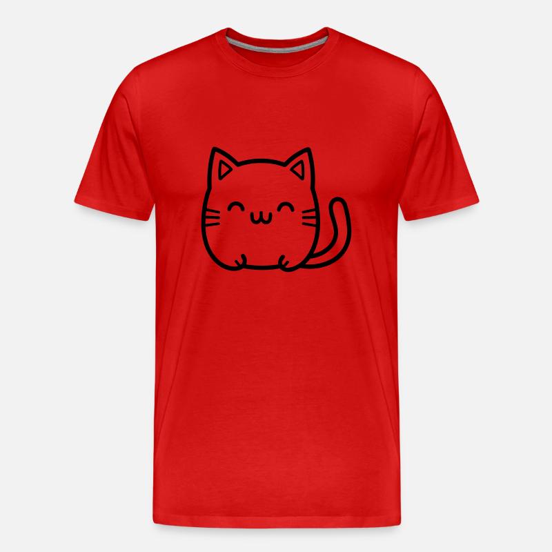 Katze - Männer Premium Bio T-Shirt - Rot