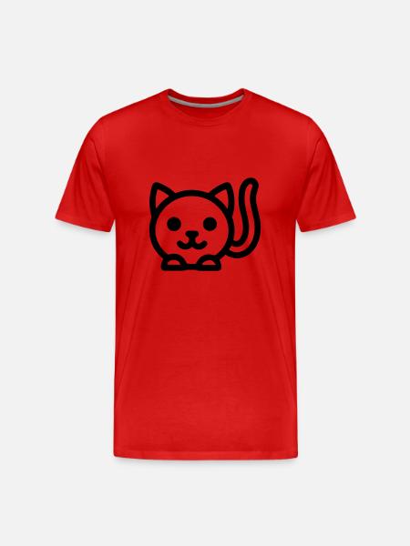 cat - Men's Premium Organic T-Shirt - red