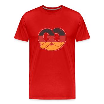 Brezel Deutschland - Männer Premium Bio T-Shirt - Rot - Vorne - Damien (186cm)