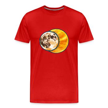 Sonnenfinsternis Sonne Mond Eklipse - Männer Premium Bio T-Shirt - Rot - Vorne - Damien (186cm)