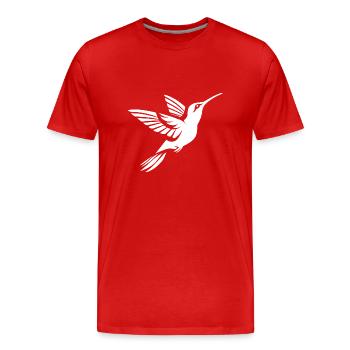 Hummingbird - Men's Premium Organic T-Shirt - red - Front - Damien (186cm)