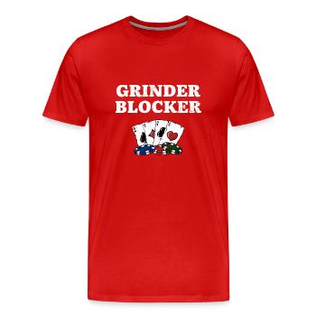 Grinder Blocker Poker Card Games Poker Player - Männer Premium Bio T-Shirt - Rot - Vorne - Damien (186cm)