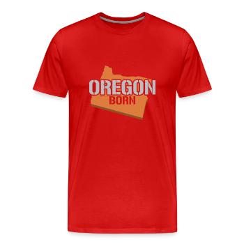 Oregon Né États-Unis État d’Amérique Voyage Oregonian - T-shirt bio Premium Homme - rouge - Devant - Damien (186cm)
