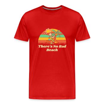 Il n’y a pas de mauvais festival de dictons de vacances à la plage - T-shirt bio Premium Homme - rouge - Devant - Damien (186cm)