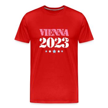 Vienne 2023 Vienne - T-shirt bio Premium Homme - rouge - Devant - Damien (186cm)