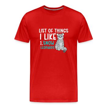 Snow leopard - Men's Premium Organic T-Shirt - red - Front - Damien (186cm)