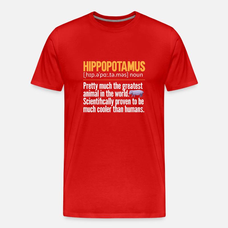 Flusspferd Nilpferd - Männer Premium Bio T-Shirt - Rot