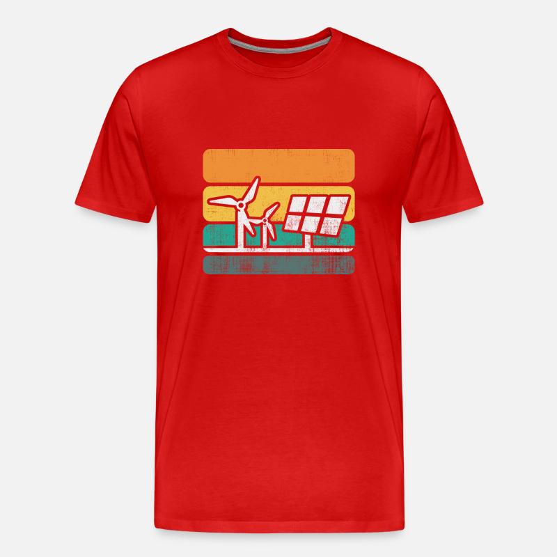 Solarmodul Solarenergie Solarstrom - Männer Premium Bio T-Shirt - Rot