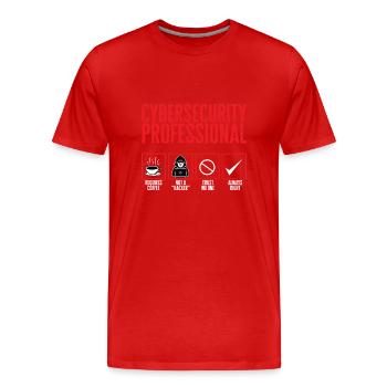 Cybersécurité Hackers Sécurité informatique - T-shirt bio Premium Homme - rouge - Devant - Damien (186cm)
