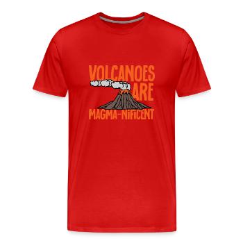 Vulkan Geologie Vulkanologie Lava - Männer Premium Bio T-Shirt - Rot - Vorne - Damien (186cm)