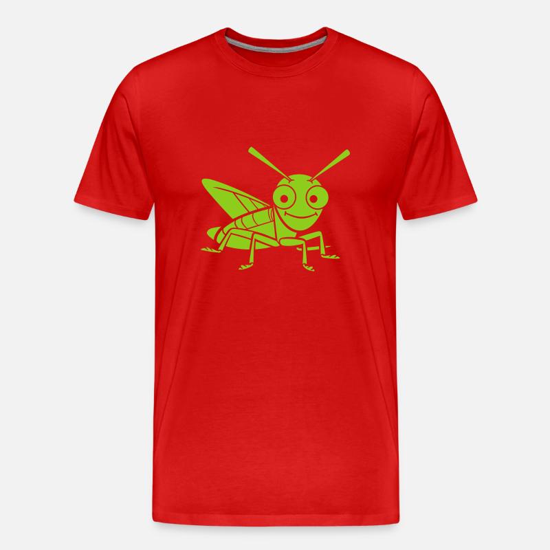 Heuschrecke - Männer Premium Bio T-Shirt - Rot