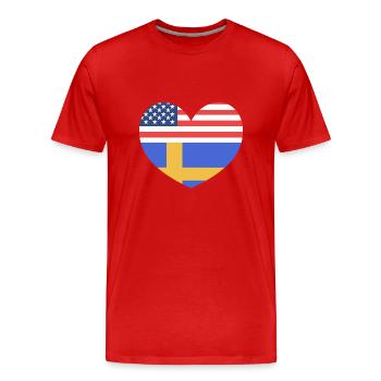 Schweden Schwedisch - Männer Premium Bio T-Shirt - Rot - Vorne - Damien (186cm)