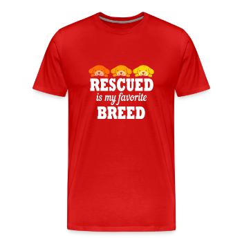 Dog Rescue Animal Rights Animal Rescue Animal Shelter - Men's Premium Organic T-Shirt - red - Front - Damien (186cm)