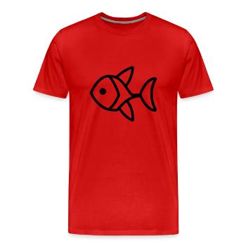 poisson - T-shirt bio Premium Homme - rouge - Devant - Damien (186cm)