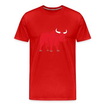 Stier - Männer Premium Bio T-Shirt - Rot - Vorne - Damien (186cm)