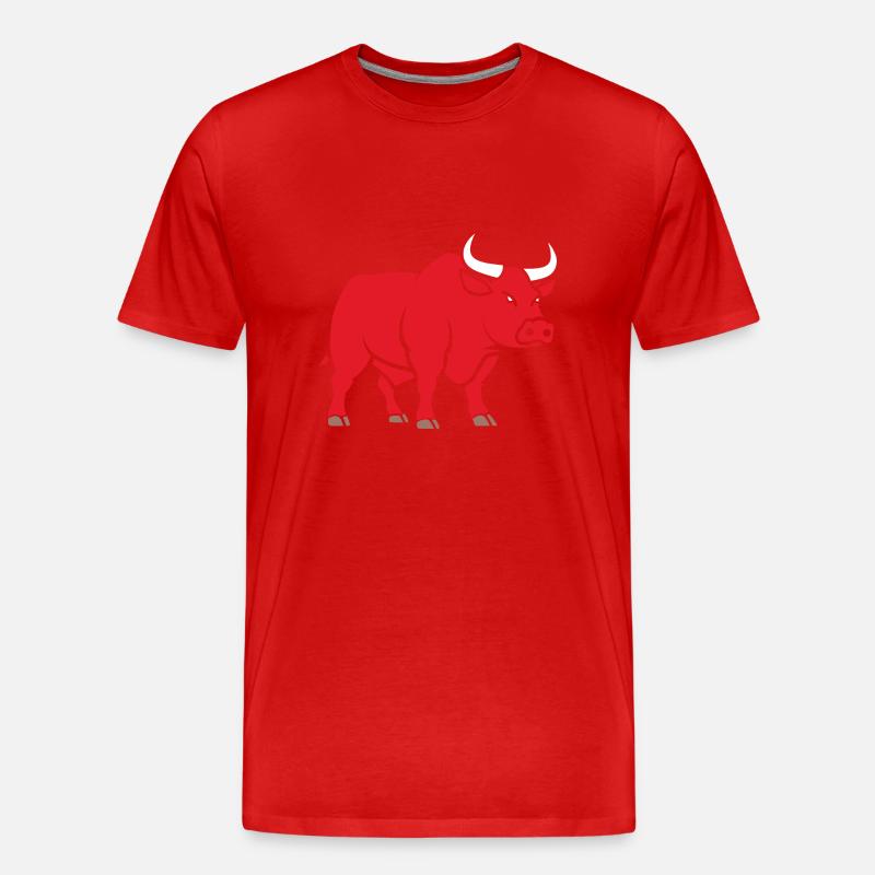 Stier - Männer Premium Bio T-Shirt - Rot