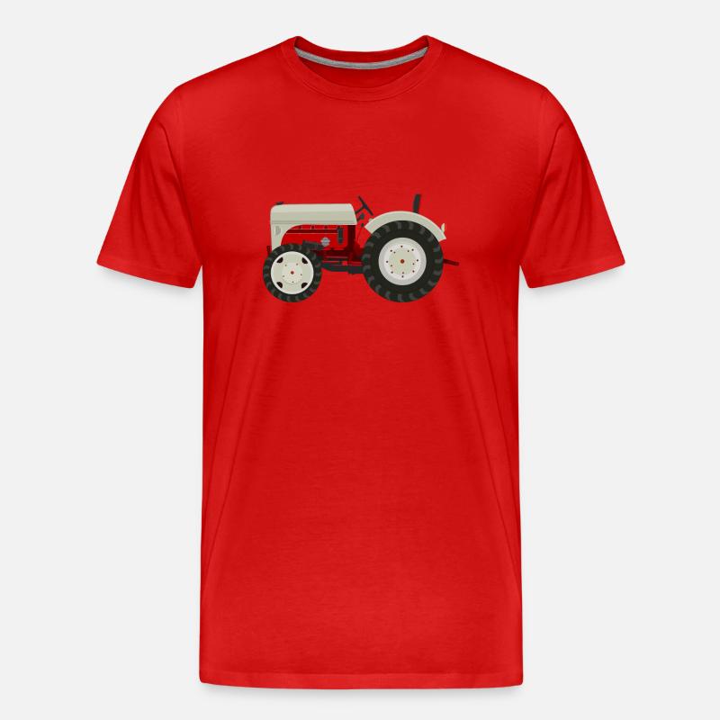 Retro Oldtimer-Traktor beige - Männer Premium Bio T-Shirt - undefined