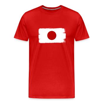 Japan Flag Used Look Nihon Japanese Flag - Men's Premium Organic T-Shirt - red - Front - Damien (186cm)