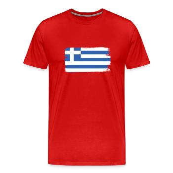 Grèce Drapeau Hellas Athènes Drapeau grec - T-shirt bio Premium Homme - rouge - Devant - Damien (186cm)