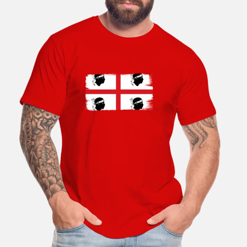 Drapeau de la Sardaigne Drapeau sarde Drapeau de la Sardaigne T-shirt bio Premium Homme